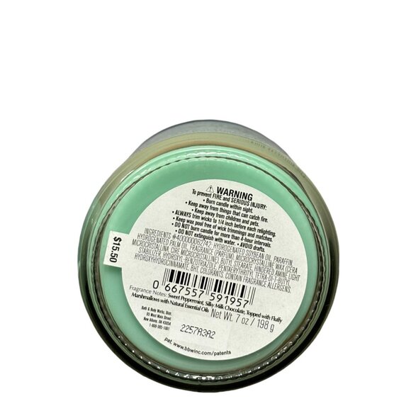Bath & Body Works Peppermimt Hot Chocolate Scented Candle 7 oz Single Wick - Picture 3 of 3